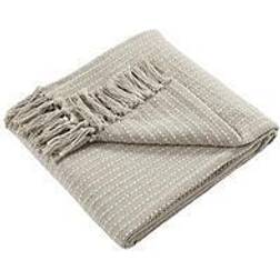 Woven Recycled Eco-Friendly Cotton Rich Fringed Blankets Natural (152.4x)