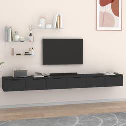 vidaXL Vægskabe 2 Stk 102 x 30 x 20 cm Konstrueret Træ Sort Vægskab