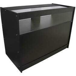 MonsterShop Noir MDF 60 x 120 x 90 cm Meuble d'Accueil B1200 Vitrine en verre