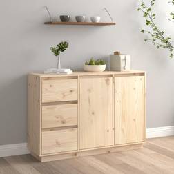 vidaXL 111 x 34 x 75 cm Massivt Fyrretræ Skænk