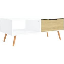 vidaXL Engineered Wood Beige Coffee Table