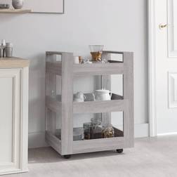 vidaXL De Cocina Madera Contrachapada Gris 60x45x80 cm Carrito Mesa