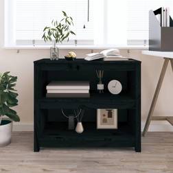 vidaXL Black, 80 Solid Pine Book Shelf