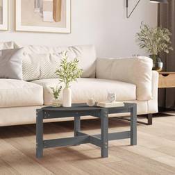 vidaXL Massivt Fyrretræ Grå 87 x 48 x 35 cm Sofabord