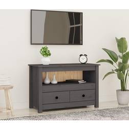 vidaXL 79 x 35 x 52 cm Massivt Fyrretræ Grå TV-bord