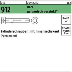 Lemvigh-Müller 10X35 DIN 912 10.9 FZB cylinderhoved indv. 6-kt.