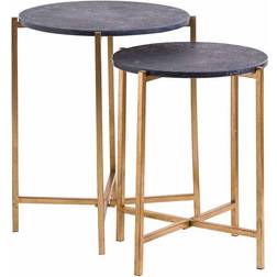 Hill Interiors Set of 2 Metal/Stone Nesting Table