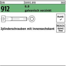 3X6 DIN 912 8.8 FZB cylinderhoved indv.