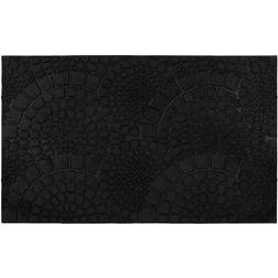 JVL Scraper Rubber Doormat 45x75cm, Mosaic Black cm