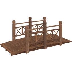 vidaXL Havebro gelænder 150x67x56 massivt grantræ