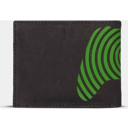 Microsoft Xbox Controller Green Spiral Print Bi-Fold Wallet - Black