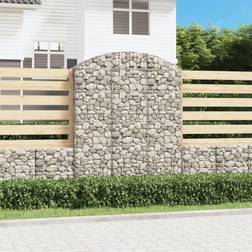 vidaXL Cesto Gabbione Ad Arco 150x30x180/200 cm Ferro Zincato - Argento