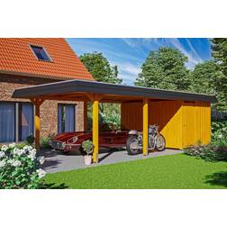 SKAN HOLZ Holz Carport Wendland Anbau 409x870cm EPDM-Dach (Gebäudefläche )