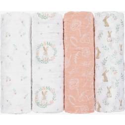 Aden + Anais Essentials 100% Cotton Swaddles Blushing Bunnies 4pk