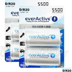 everActive Genopladelige D-Batteri 5500mAh 2 pcs