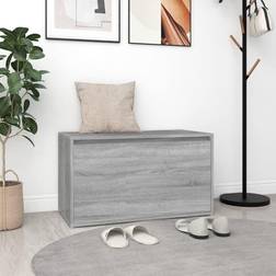 vidaXL Hallbänk 80 x 40 x 45 cm Grå Sonoma-Ek Konstruerat Trä Förvaringsbänk