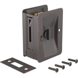 Richelieu 1701-PSBC 3-1/4 Inch 2-1/4 Inch Flush Rectangular Privacy Pocket Door Lock Oil-Rubbed Bronze Sliding Door Hardware Pocket Door Hardware Oil-Rubbed