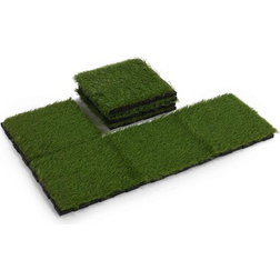 Cortesi Home Artificial Grass Turf Tile Interlocking Self Drain, Set of 9 9