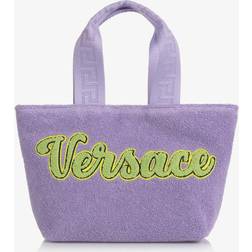 Versace Logo Embroidered Terry Cloth Handbag