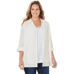 Catherines Plus Women's Timeless Blouse in Ivory Size 3XWP