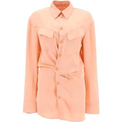 Off-White Twist Shirt Dress - Lyserød