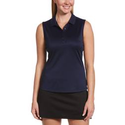 Callaway Sleeveless Essential Solid Knit Polo Peacoat Women's Clothing Blue Women's 10-12