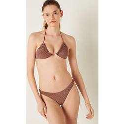 PINK Shimmer Brazilian Bottom, Brown, Women's Bottoms