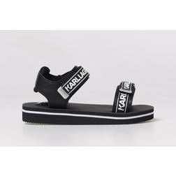 Karl Lagerfeld Girls' Logo Tape Sandals, unisex, Black