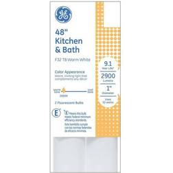 GE 2-Pack 48" 32-Watt Warm White T8 Kitchen & Bath Light Bulbs