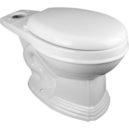 Renovators Supply White Porcelain Round Toilet Bowl Part Only Sheffield with Plastic Slow Close No slam Seat with No Slip Bumper White