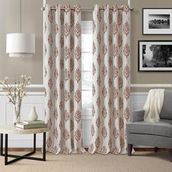 Elrene Navara Medallion Room Darkening Curtain Panel 52 x 84 Inches
