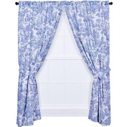 Ellis Gardin Victoria Park Toile 172 x 213 cm Skräddarsytt Panelpar med Bindningar Blå