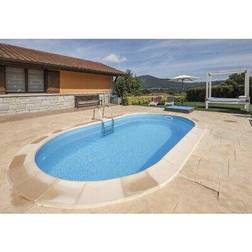 Gre Einbaupool stahlwandpool-set oval 700x320x150 cm inkl. sandfilteranlage, ski