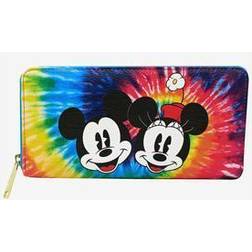 Loungefly Disney Mickey Minnie Mouse Tie Dye Wallet Zip Around Clutch