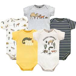 Hudson Baby Cotton Bodysuits 5-pack - Desert Animals