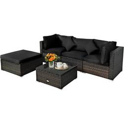 Costway 5PCS Sectional Conversation Outdoor Lounge Set