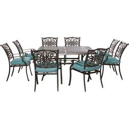 Cambridge SEASDN9PCSQ-BLU Seasons 9-Piece Square Patio Dining Set