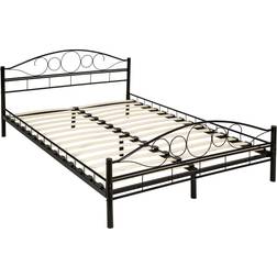 tectake Letto In Metallo Con Rete A Doghe Dal Design Romantico - 200 x 140 cm