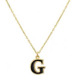 Latelita Initial Enamel Necklace Gold
