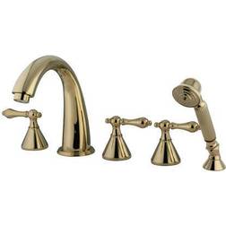 Kingston Brass Roman Triple Handle Deck Bronze