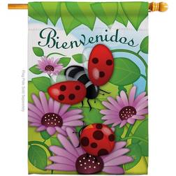 Breeze Decor 28 Bienvenidos Tortolitas Bugs Frogs Flag Friends