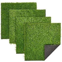 Juvale Fake Grass Patch 12x0.25x12 in 4pcs