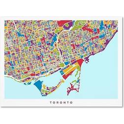 Trademark Fine Art 'Toronto Street Map' Graphic on Framed Art