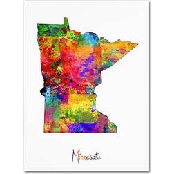 Trademark Fine Art 'Minnesota Map' Graphic Print on Framed Art