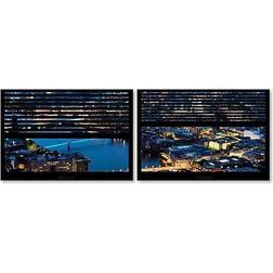 Trademark Fine Art 'Window View London Night 8 2 Piece' Framed Art