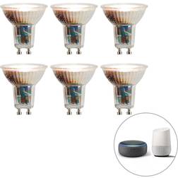 Luedd Set van 6 smart GU10 dimbaar in Kelvin lampen 4,8W 400 lm 1800K 6500K