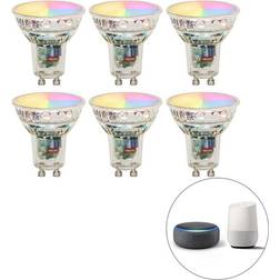 Luedd Set van 6 smart GU10 lampen 4,5W 350 lm 2700K RGBW