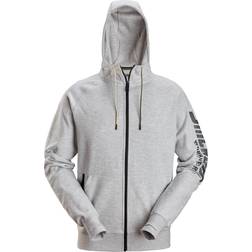 Snickers Logo Full-Zip Hoodie - Grey Melange