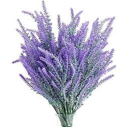 Juvale 12 Lavender Flowers Fake Decor, Wedding Artificial Plant