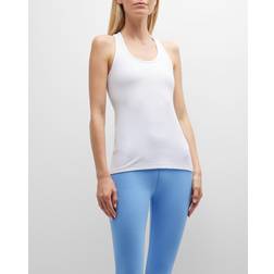 Beyond Yoga Womens Cloud White Spacedye Scoop-neck Stretch-woven top